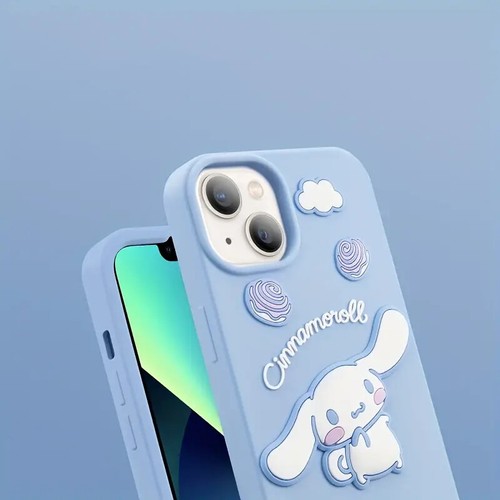 Saniro Silicone Shockproof Phone Case Hello Kitty Cinnamoroll Kuromi for iPhone - Picture 23 of 27