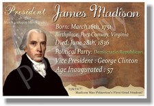 Presidential Series - James Madison - NEW Famous U.S. President POSTER