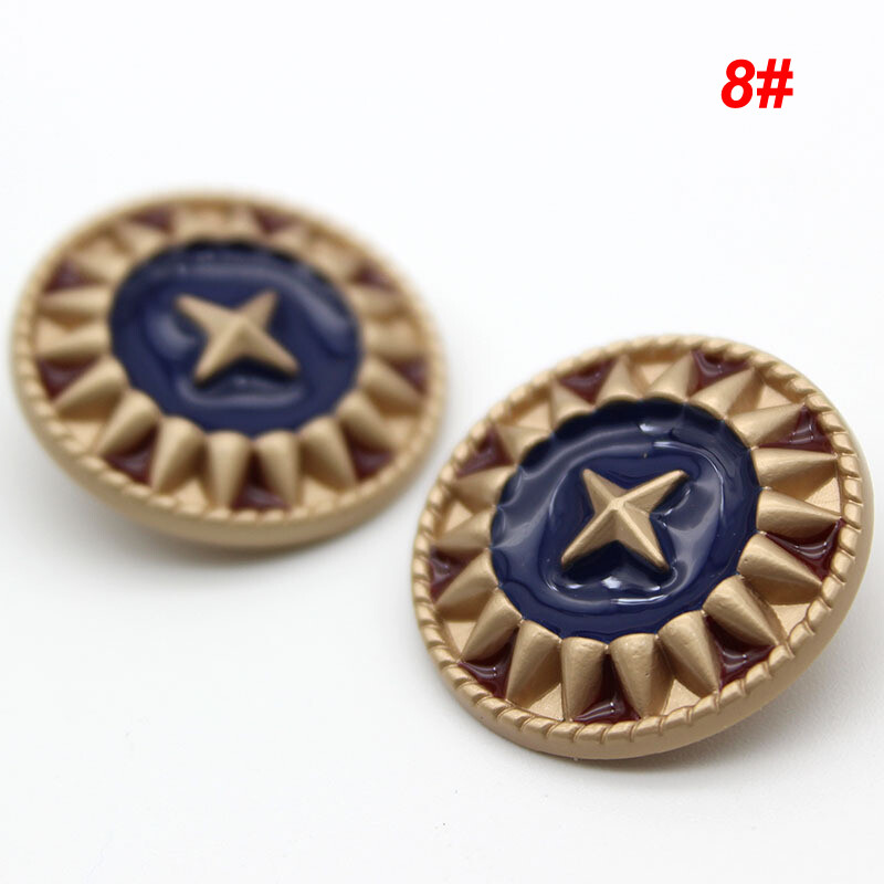 Vintage Metal Button Shank Buttons Star, Flower And Pearl
