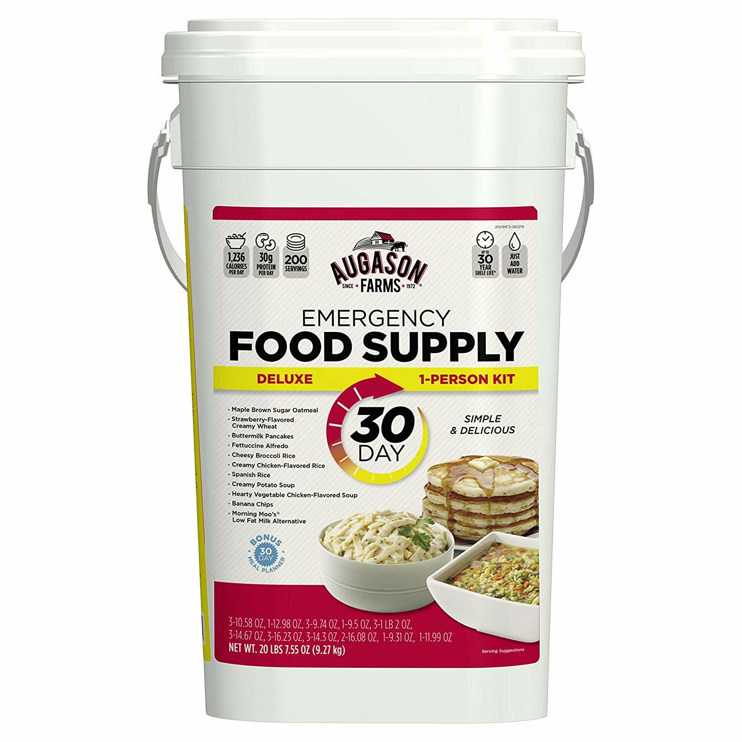 Augason Farms 5-20091 Deluxe Emergency 30-Day Food Supply (1 Person), 200 Servin Augason Farms 5-20091 Deluxe Emergency 30-Day Food Supply (1 Person), 200 Servin supply quality product