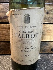 CHATEAU TALBOT   1955  MAGNUM FLASCHE LEER - ROTWEIN FLASCHE SAMMLERFLASCHE 1,5L