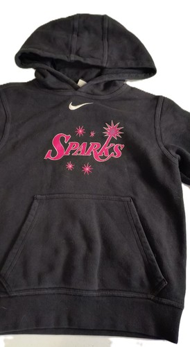 Nike Sparks Girls Pullover Hoodie Swoosh Logo Fleece Causal Black Size S G001 - Picture 4 of 8