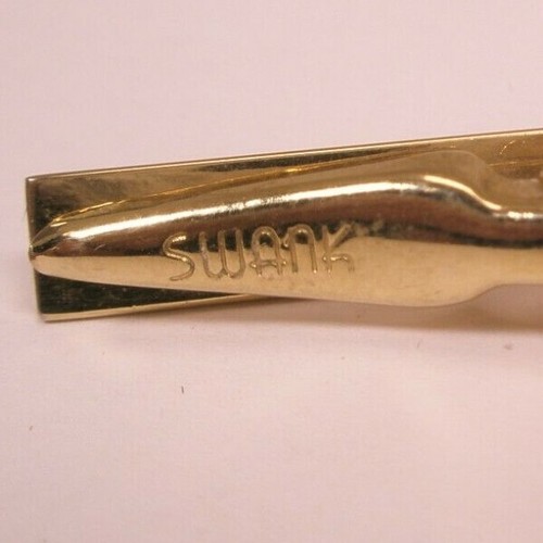 1-5/16" Red Baguette Rhinestone Vintage SMALL SWANK Tie Bar Clip simple quality - Picture 6 of 6