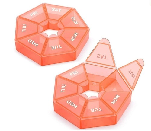 7 DAY WEEKLY DAILY PILL BOX Organiser Medicine Tablet Storage Dispenser Week New - Picture 74 of 108