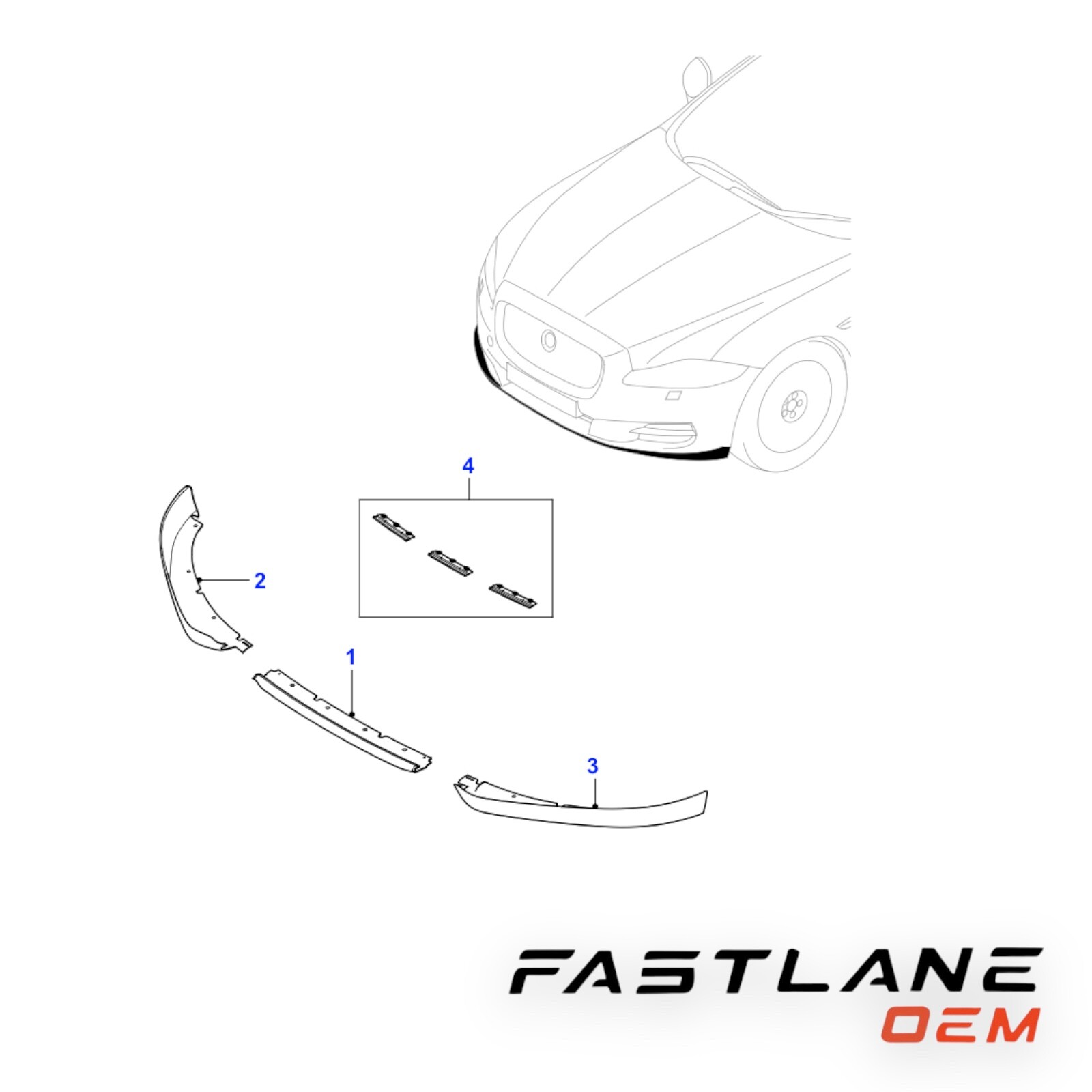 Jaguar OEM 16-18 XJ Front Bumper Grille Grill-spoiler Left  