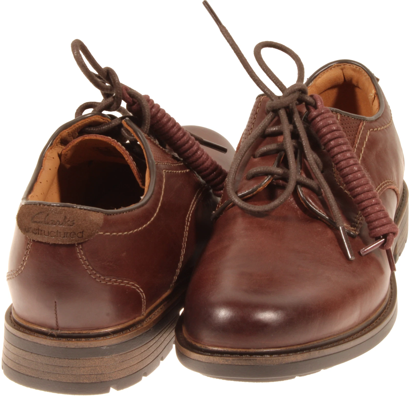 Clarks Batcombe Far da uomo casual Oxford pelle marrone scuro taglia 8 5 M