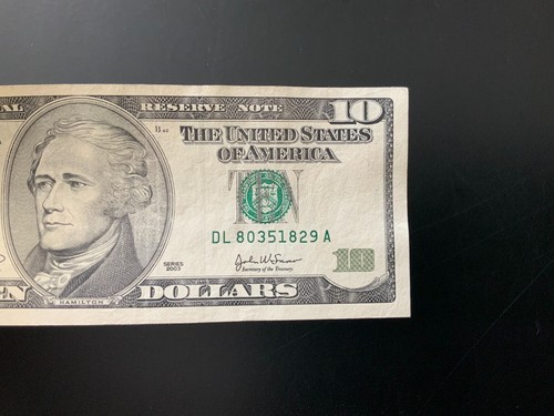 2003 $10 DOLLAR BILL DL80351829A - Picture 4 of 4