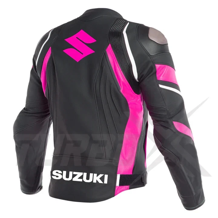 Suzuki Women Leather Motorcycle Jacket Customized Racing Motorbike Biker Coat - Image 2 of 3