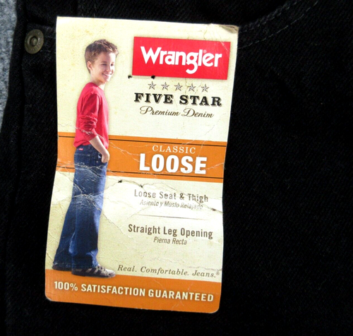 Wrangler Jeans Boys 8 Black Slim Fit Denim Pants Outdoors Casual Kids 8 NWT NEW - Picture 1 of 13
