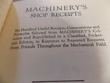 Machinery's Shop Receipts Book