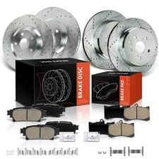 Front & Rear Drilled Brake Rotors & Brake Pads for Lexus GS300 GS350 IS300 IS350