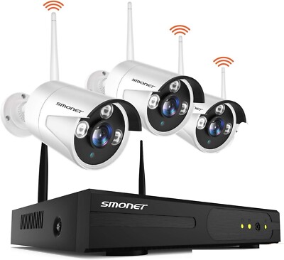 SMONET WT-4CH | Kabelloses Sicherheitskamera System | Bewegungserkennungsalarm