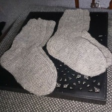 Deux paires de chaussettes tricotées main 🐑 en laine de mouton bio douce taille 38