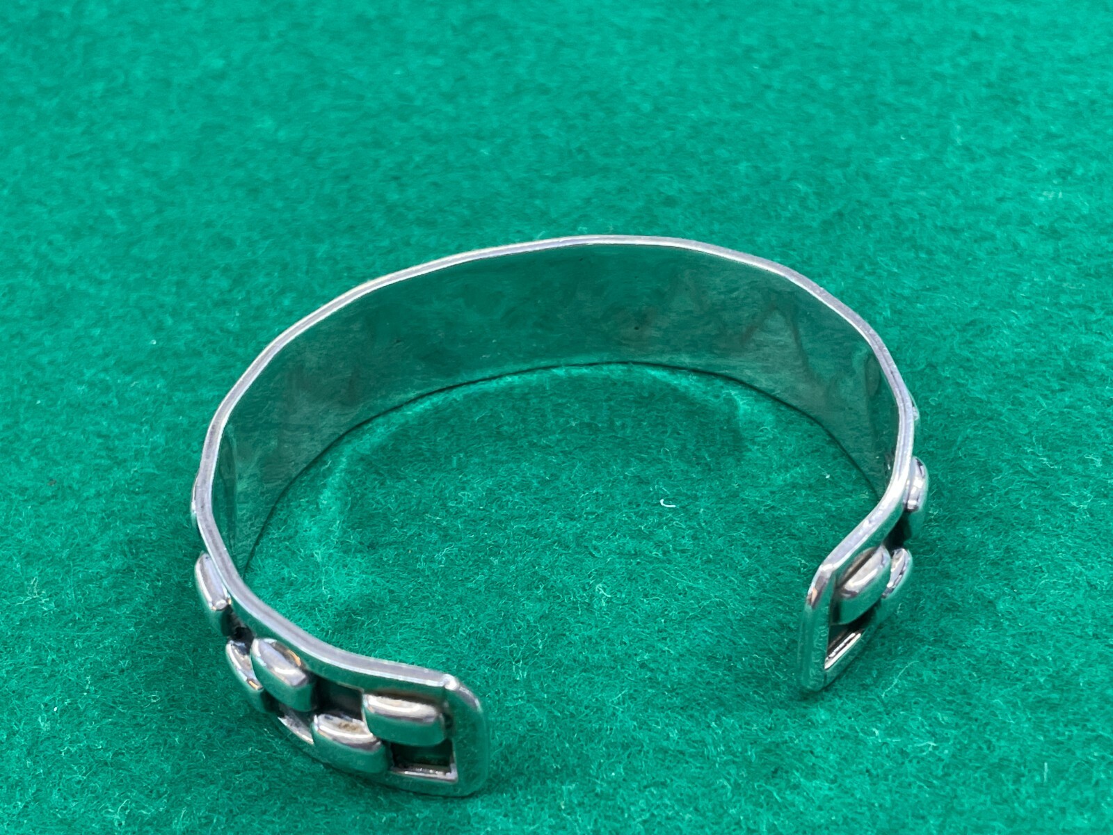 SOLID STERLING BLACK SILVER CUFF BANGLE BRACELET … - image 4