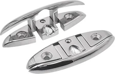 4 Pack 316 Stainless Steel Marine Boat Dock Folding Cleat 6 inch Flip-up Cleat