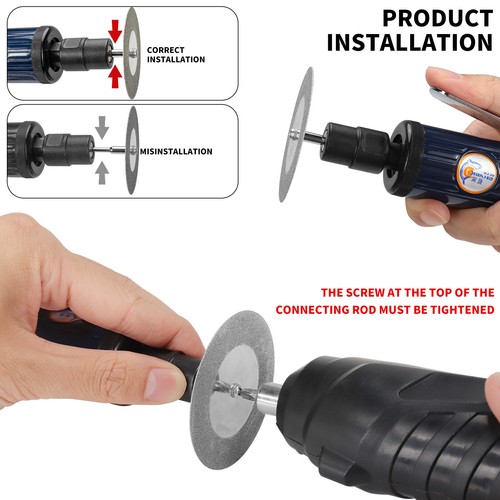 40mm-60mm Mini Diamond Cutting Discs Wheel Blades + Mandrel For Disc Rotary Tool - Picture 4 of 10