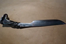 Twisted Handle Full Tang Carbon Steel Clip Point Camping Railroad Spike Knife