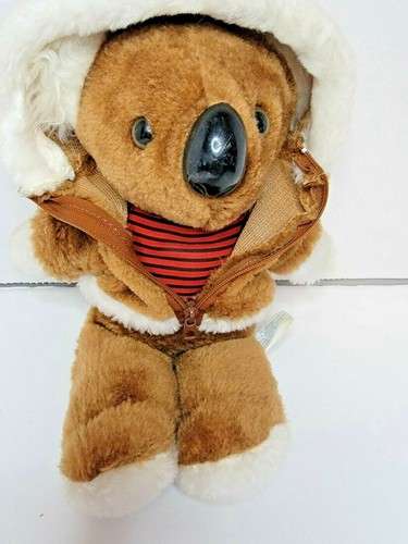 12" Vintage INTERPUR KOALA TEDDY BEAR Plush Stuffed Animal Brown White KOREA Toy - Picture 1 of 10