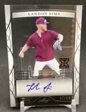 2023 Leaf Trinity Baseball Landon Sims Diamondbacks RC Clear Auto /99