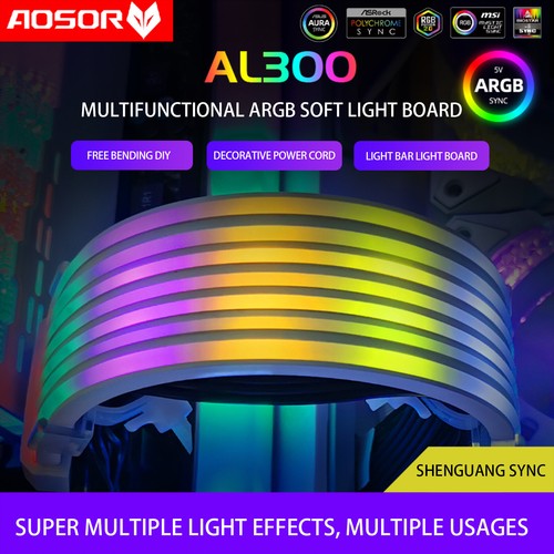 COOLMOON AOSOR LED Light Strip Bendable Lamp Tape Flexible LED Light for Chassis - Afbeelding 3 van 12