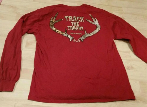 Realtree Outfitters Men's Large Red Long-Sleeve Shirt w/ Realtree Deer Logo - Picture 2 of 2