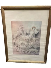 Louis Icart 1930’s Symphony In White Etching Aquatint Print Framed Under Glass