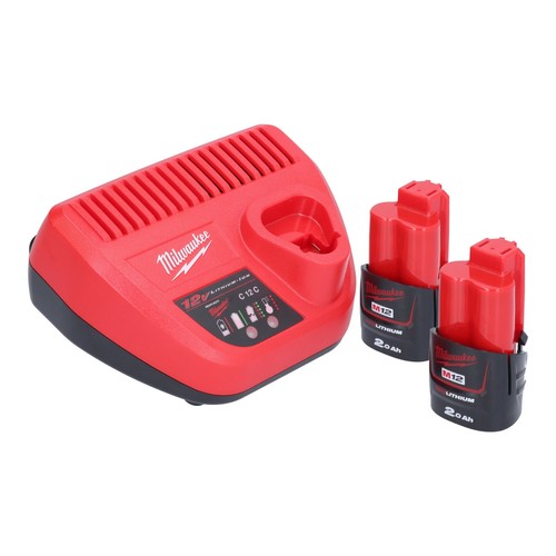 Milwaukee M12 BIW12-202 Schlagschrauber 12 V 138 Nm 1/2" + 2x Akku 2 Ah + Lader - Bild 4 von 5