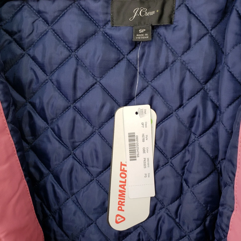 New J.Crew Perfect Winter Parka Eco Primaloft Size SP Petite Guava Berry Pink - Image 3 of 4