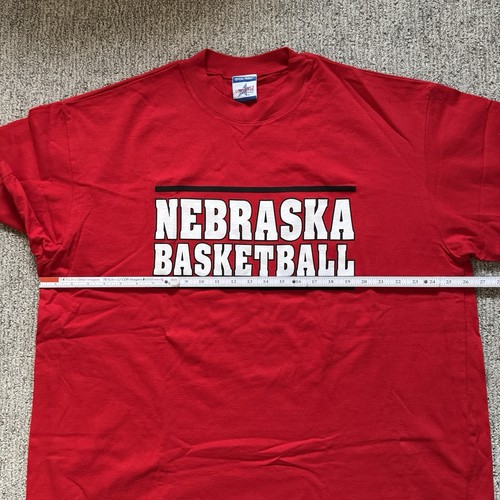 T-shirt vintage Converse made in USA uomo XXXL Nebraska basket pesante - Foto 7 di 8