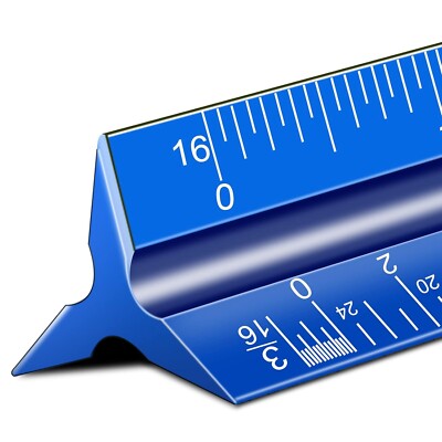 Architectural Scale Ruler, 12'' Imperial Architect Scale, Aluminum Engineer Sca
