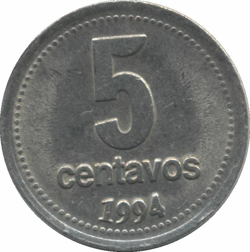 Moneda Argentina 5 Centavos KM109a 1993 - 1995 Foto 3 de 4
