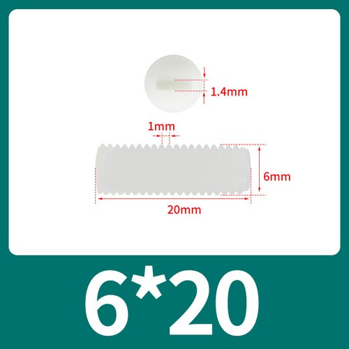 White Nylon Grub Screws Slotted Set Screw Metric M3 M4 M5 M6 M8 M10 M12 - Picture 42 of 73