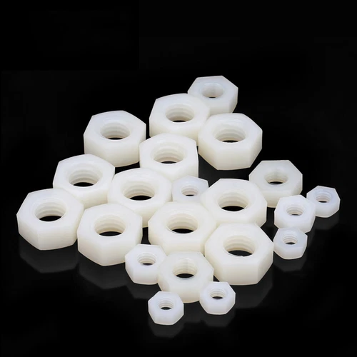M2 M2,5 M3 M4 M5 M6 M8 M10 M12 M14 Nylon Schraubenmuttern Weiße Muttern Mutter