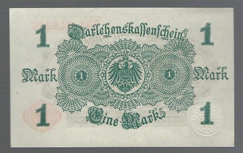Banknote Deutschland - Darlehenskassenschein -1 Mark -1914 - Rs. weiß -Stpl. rot - Picture 2 of 2