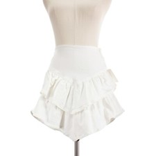 Mother NWD Ruffle Denim Mini Skirt Size 26 in Fairest of Them All White
