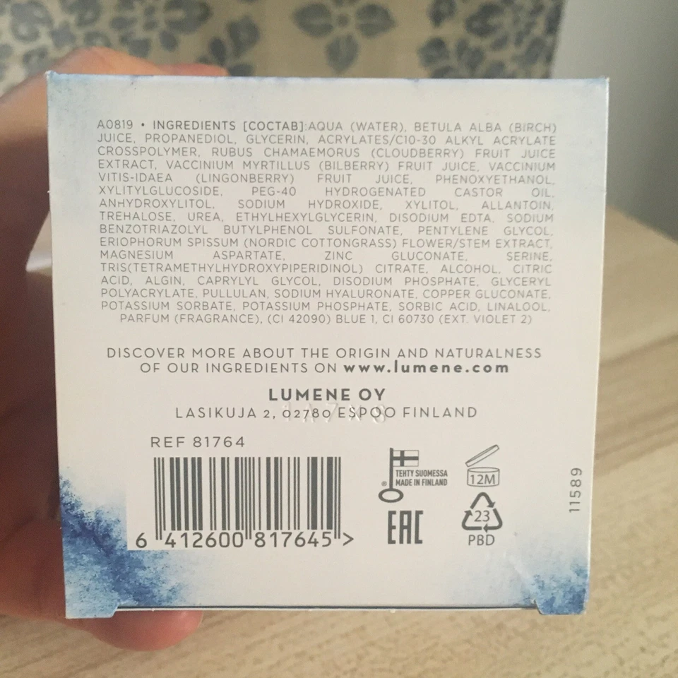 Mascarilla Gel Lumene Nordic Hydra 150ml 72H Foto 4 de 4