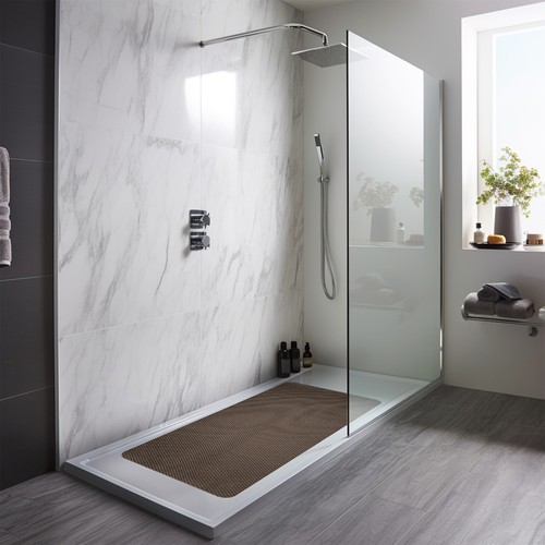 PVC Shower Bath Mat Reversible Anti-Slip Dual Colour Bathroom Shower Floor Mat - Picture 13 of 34