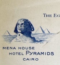 Egypt Mena House Hotel Vintage 1929 Letterhead Letter