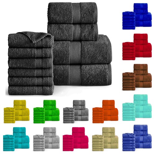 100% Egyptian Cotton Super Soft 600GSM Towels Face Hand XXL Bath Sheet Towel Set - Picture 2 of 36