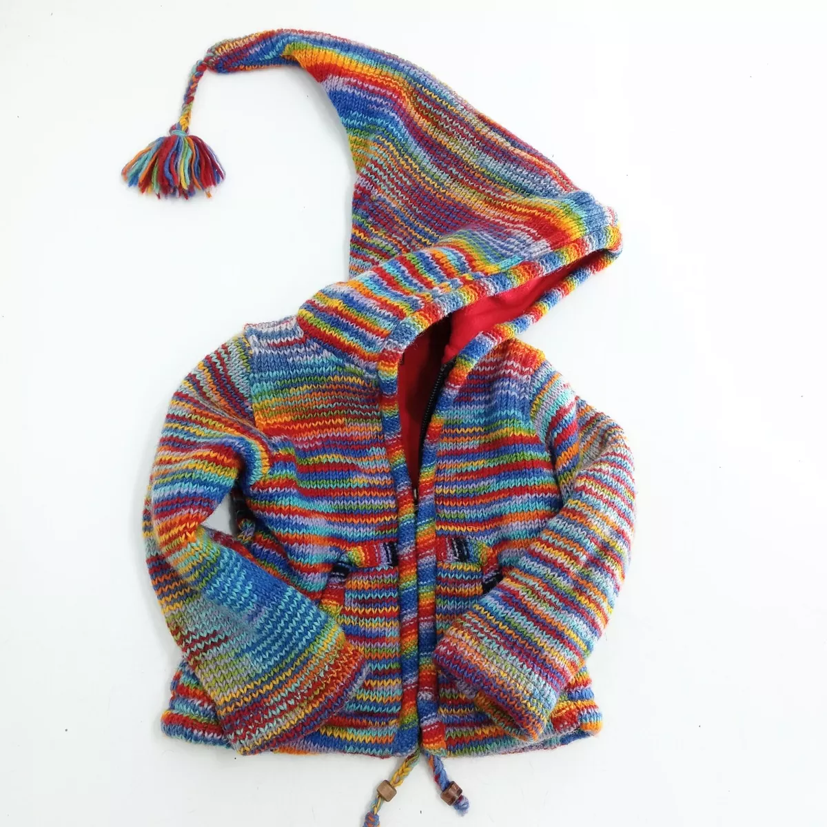 Kathmandu Rainbow Wool Hoodie Sweater Fleece Lined Size Toddler 2