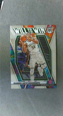 2020-21 Panini Mosaic Will to Win #15 Giannis Antetokounmpo Bucks