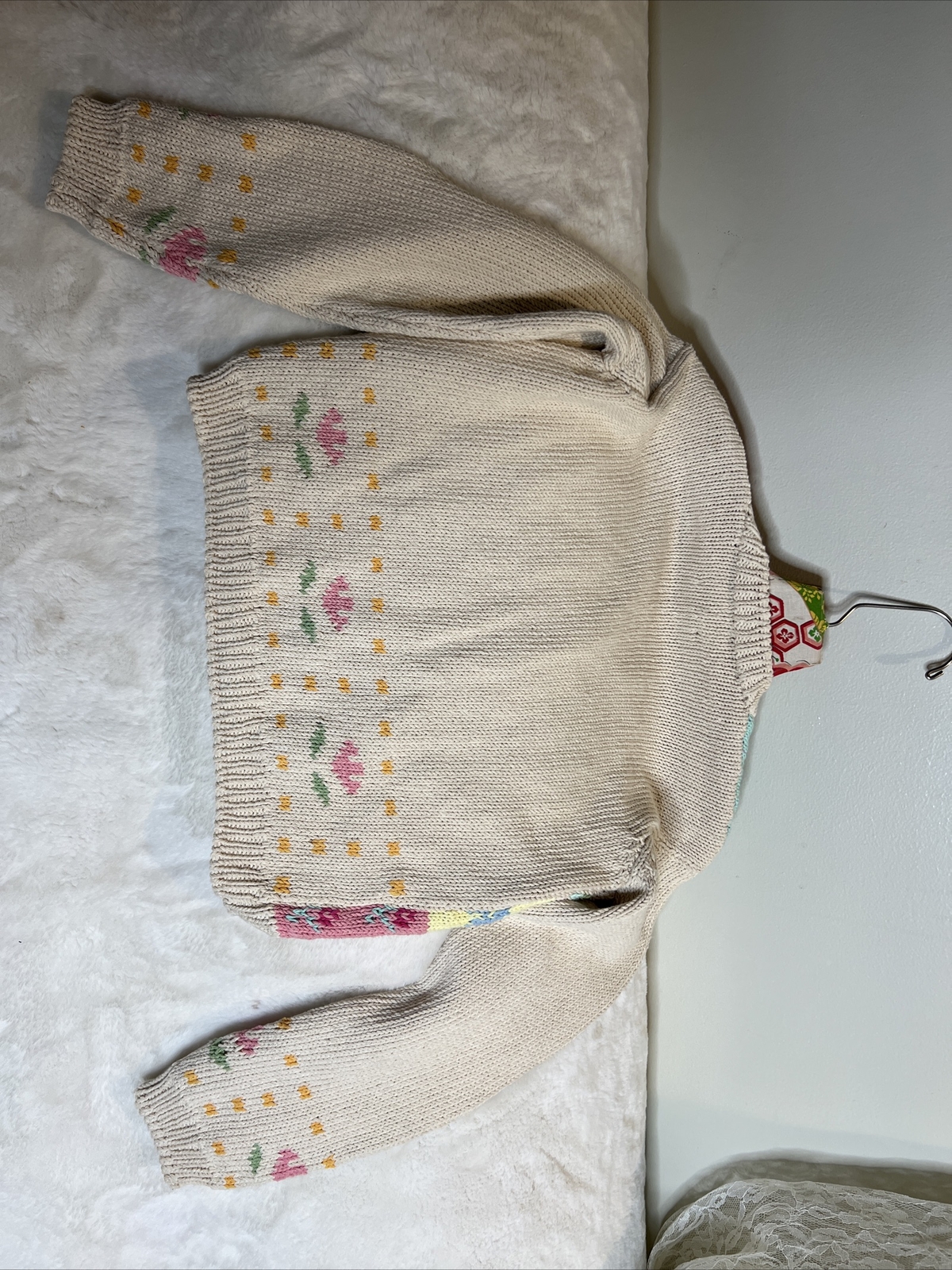 Anthropologie Floral Intarsia Tach Clothing Prisca Hand Knit Cardigan S