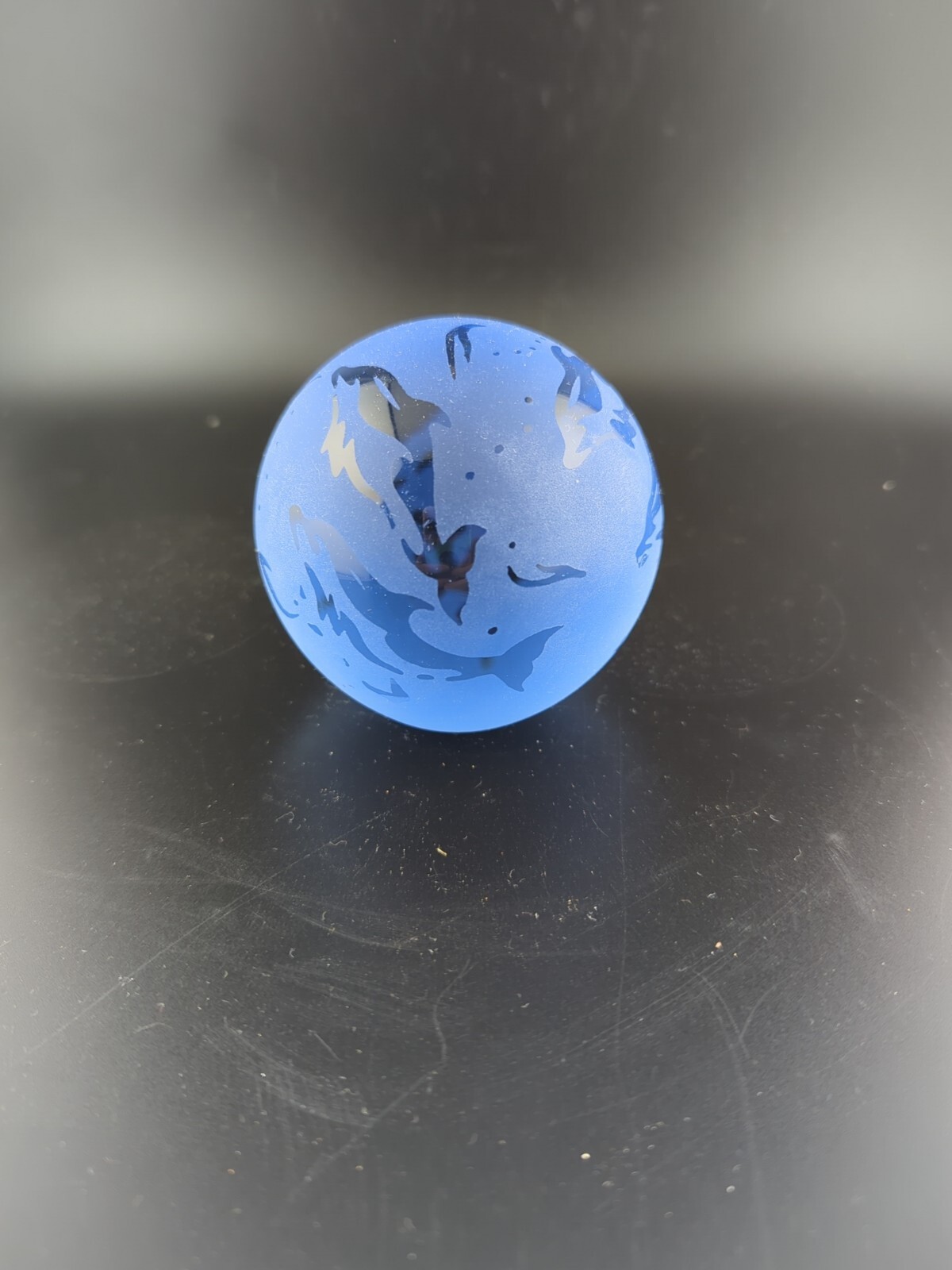 Glass Baron 1996 Dolphins Frosted Glass Paperweight eBay