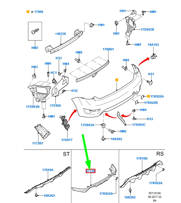 NEU FORD FOCUS MK2 HINTEN UNTEREN STOßFÄNGER SKIRT KIT 1517906 