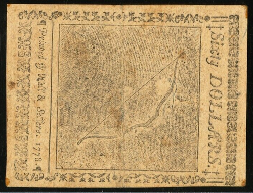 CC86 SEPTEMBER 26 1778 $60 CONTINENTAL CURRENCY PCGS AU50 FREE PRIORITY SHIPPING - Picture 4 of 4