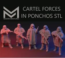 Ultra Modern Miniatures Cartel Criminals Rebels in Ponchos Spectre Ops Zona Alfa