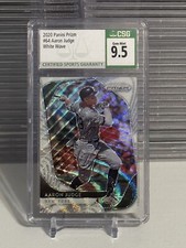 2020 Panini Prizm #64 Aaron Judge White Wave Holo Prizm CSG 9.5 Short Print Rare