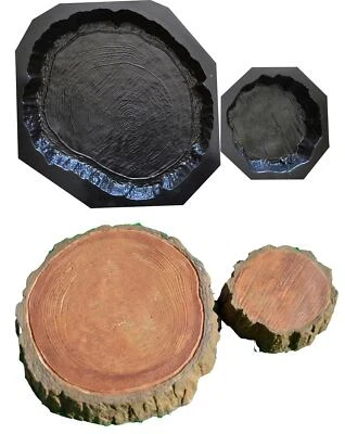 Concrete Mold Log Slab Stepping Stone Mold for garden path Set 2pcs S12