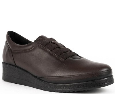 La Conte Damen Braune Leder Keilabsatz Sneaker Freizeit LAC6029-25104