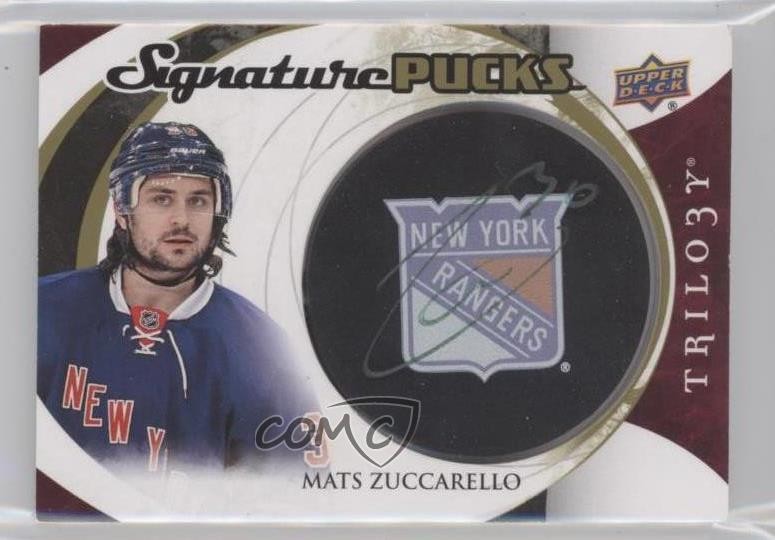 2015 Upper Deck Trilogy Signature Pucks Primary Logos Mats Zuccarello Auto d8k